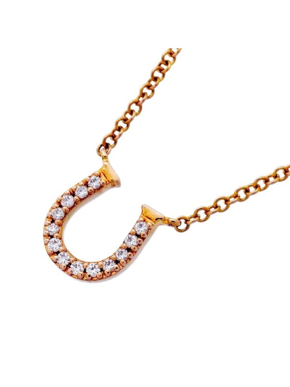 Tiffany & Co Necklace Metro Horseshoe 18K Pink Gold Diamond